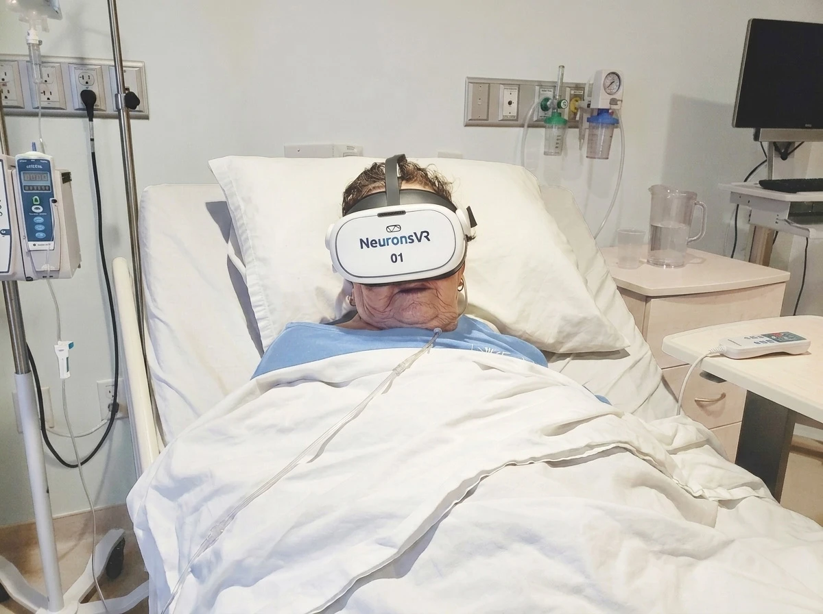 Neuronsvr being used by palliative patient in hospital